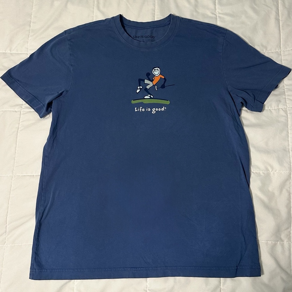 Blue Life Is Good Golf T-Shirt